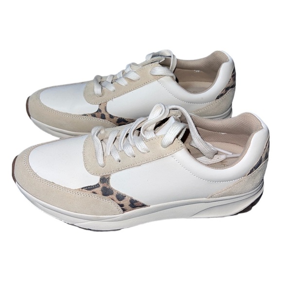 Naturalizer Shoes - Naturalizer Women’s Sneakers White Beige Leopard Print Size 7